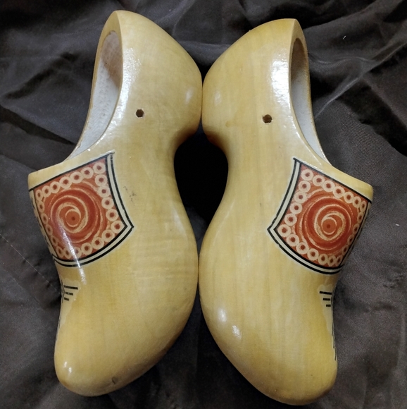 Vintage Holland Wooden Clog Shoes 21cm 33 - Picture 4 of 5